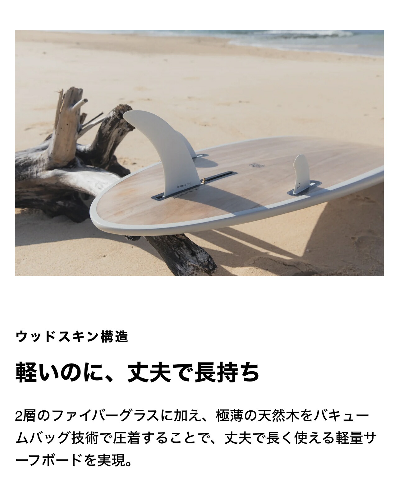 楽天市場】【nanazero】 WOOD SKIN MID01 ミッドレングス 6'4