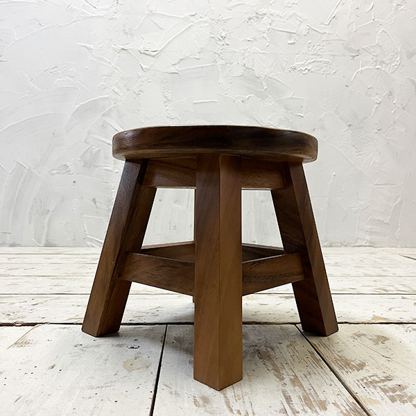 楽天市場】アンティーク ウッドスツール ミニスツール 椅子 丸椅子