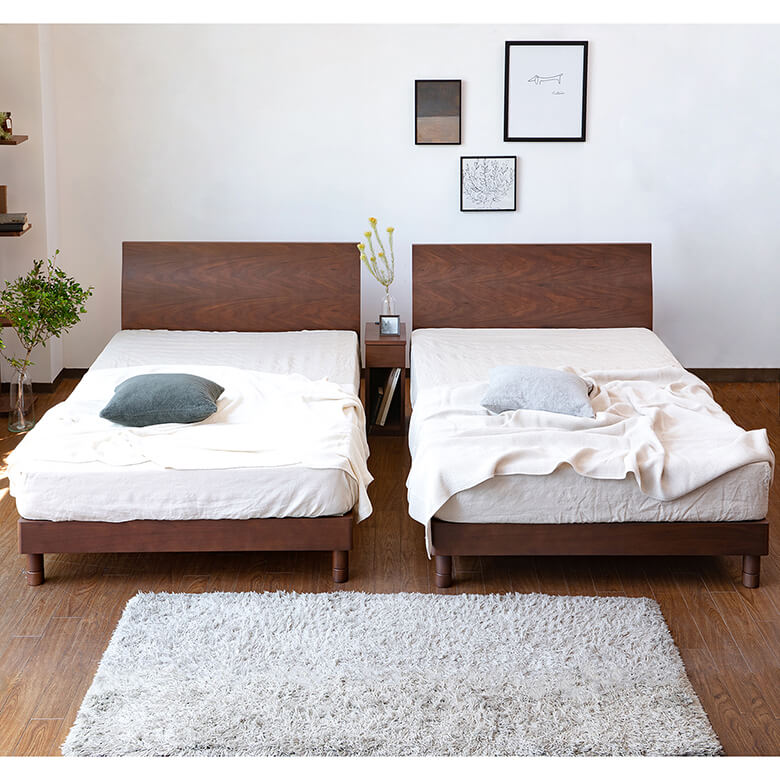 楽天市場】ベッド ダブル 木製 組立設置無料 2段階 高さ調整