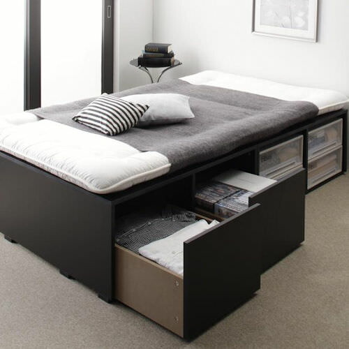 楽天市場】ベッド ワンルーム シングル 収納 シンプル ベット シングル