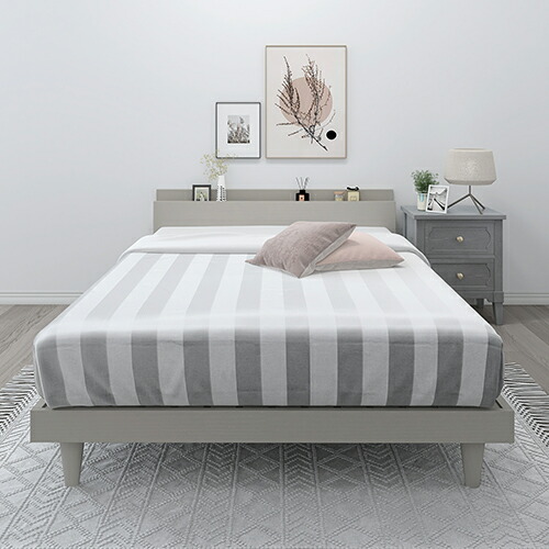 楽天市場】モダンデザインすのこベッド シャビーグレー セミダブル