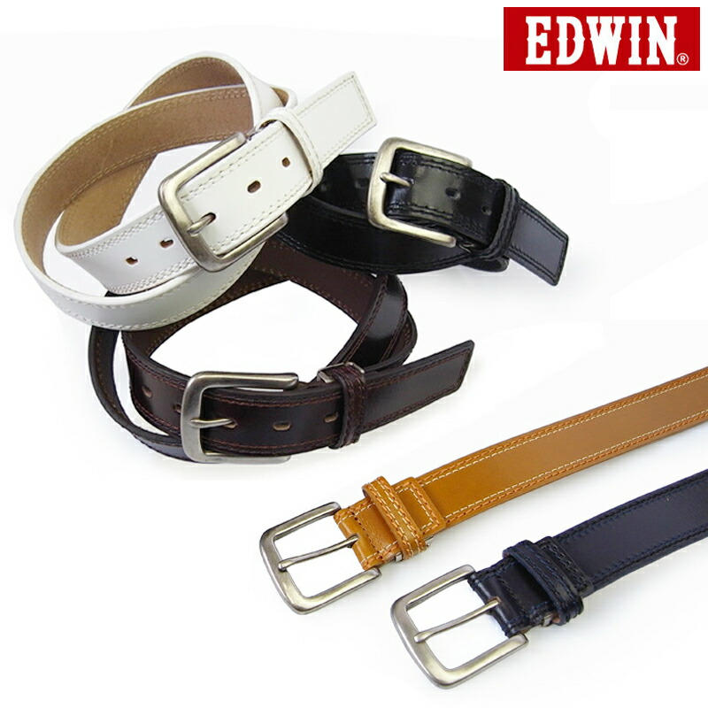 楽天市場】EDWIN エドウィン レザー ベルト B332 ブラック ブラウン