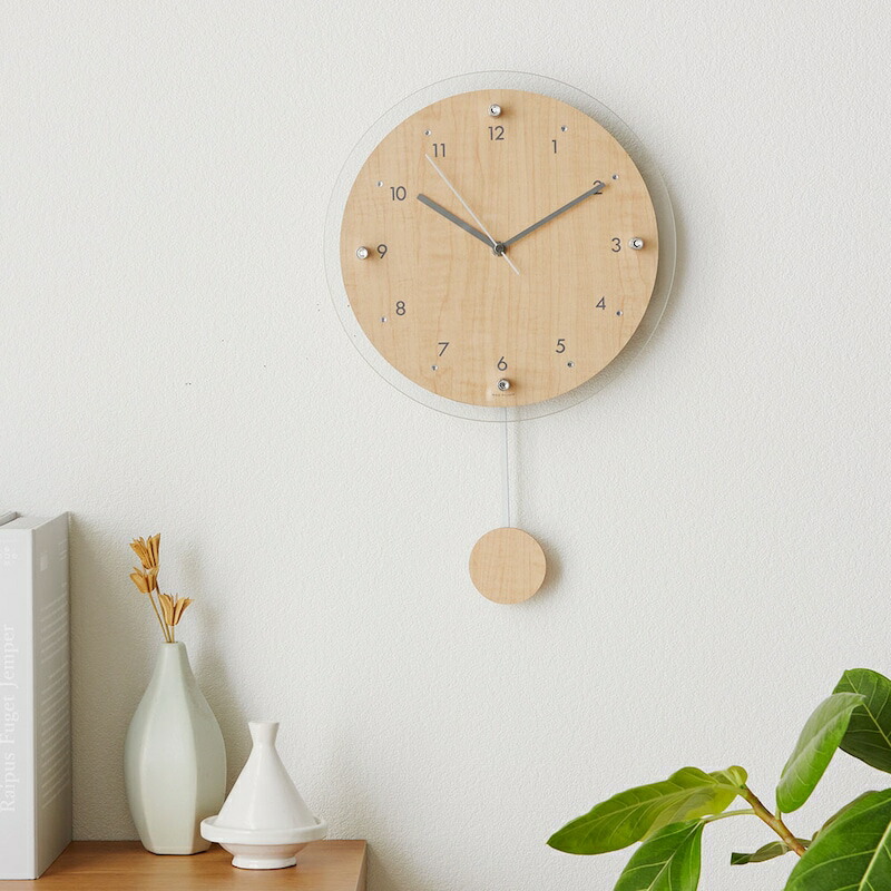 楽天市場】【店内ほぼP10倍! ~3/11 9:59】木製 振り子 電波時計 | 主材