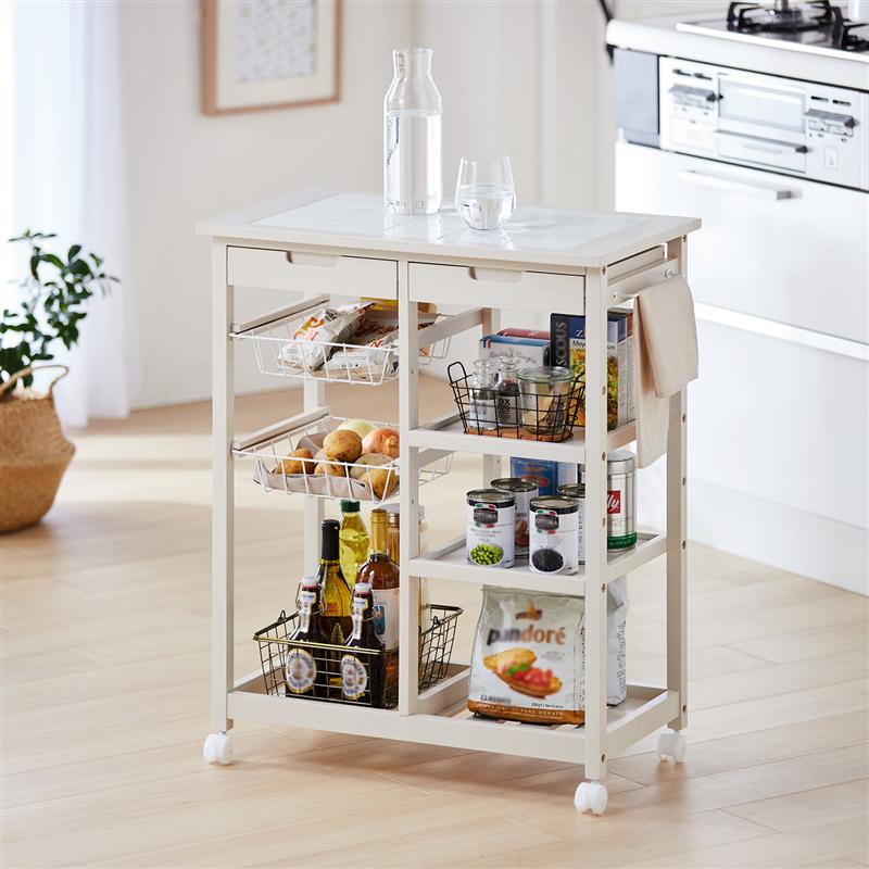 楽天市場】【店内ほぼP10倍! ~3/11 9:59】バスケット付きタイル天板