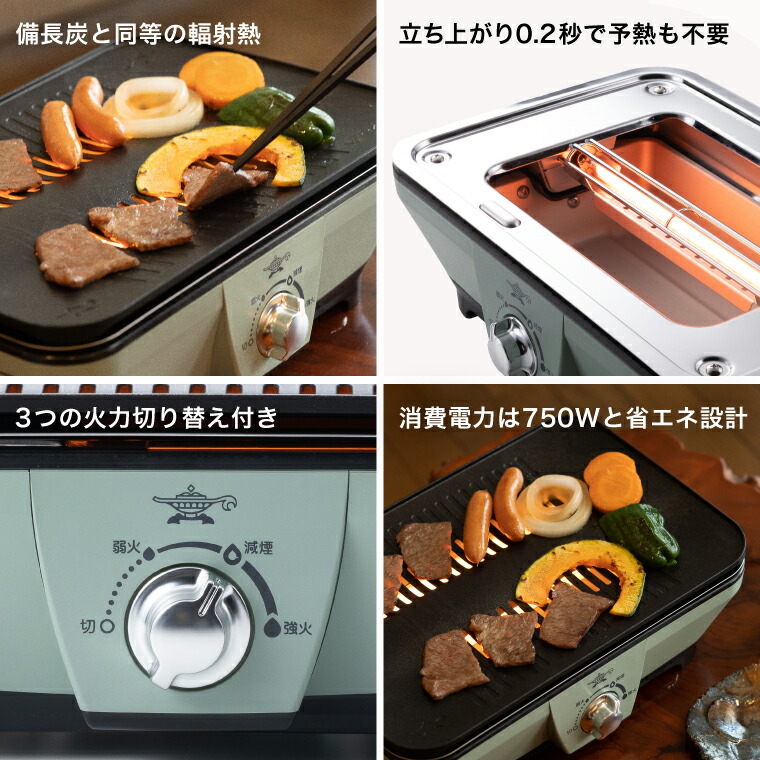 楽天市場】アラジン Aladdin グラファイト ミニグリラー グリーン CAG