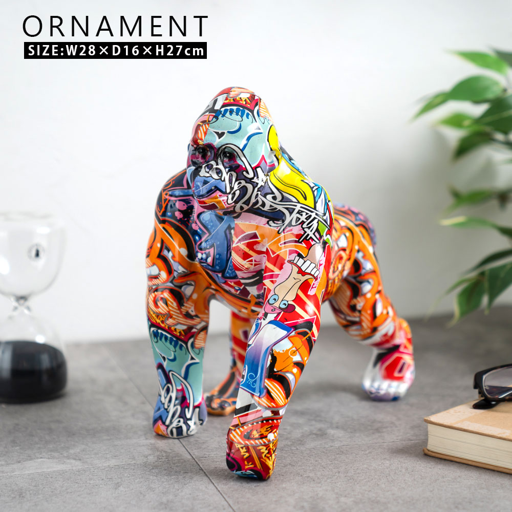 楽天市場】5日限定10%offクーポン 置物 ゴリラ 動物 ポップ