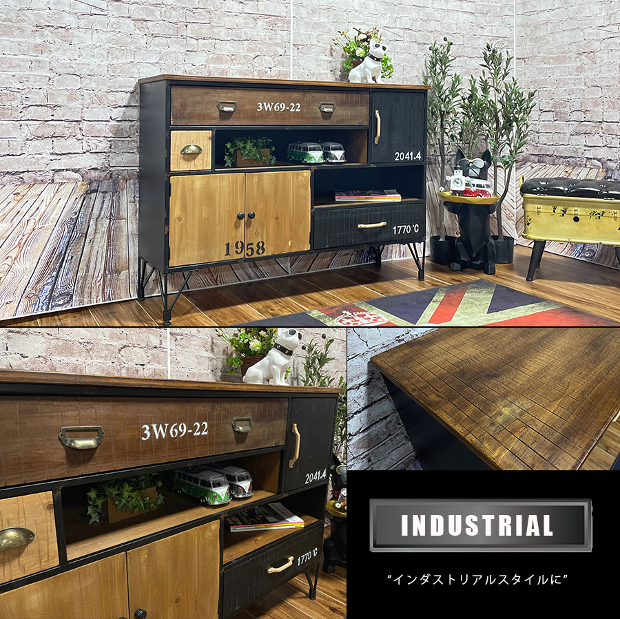 楽天市場】セール対象商品 キャビネット おしゃれ ヴィンテージ風