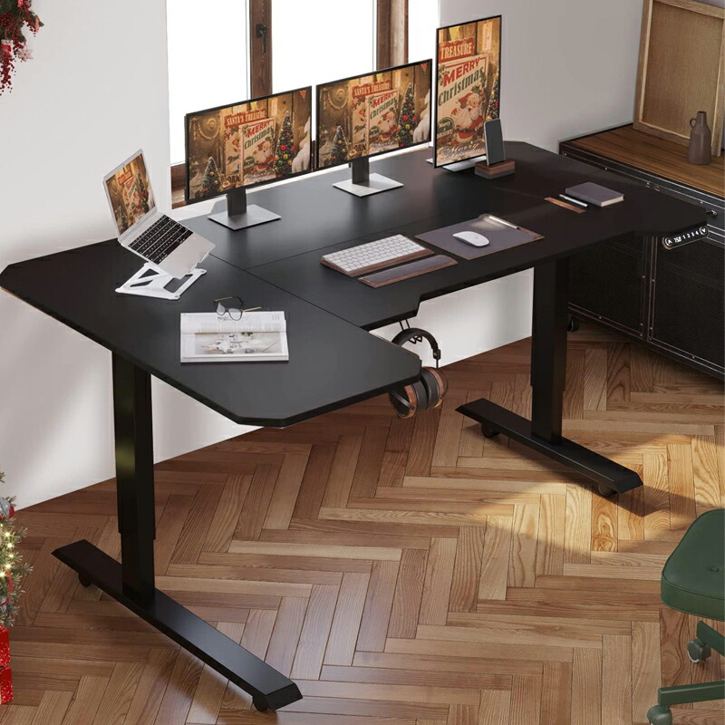 楽天市場】昇降デスク 電動 デスク パソコンラック150CM×101CM bilbil