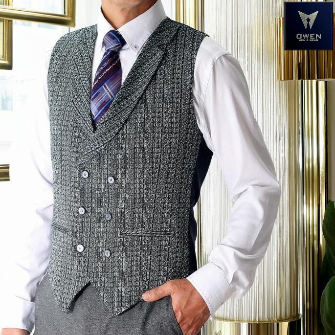 楽天市場】ジレ 前開き ベスト 襟付き ダブルブレスト メンズ タイト