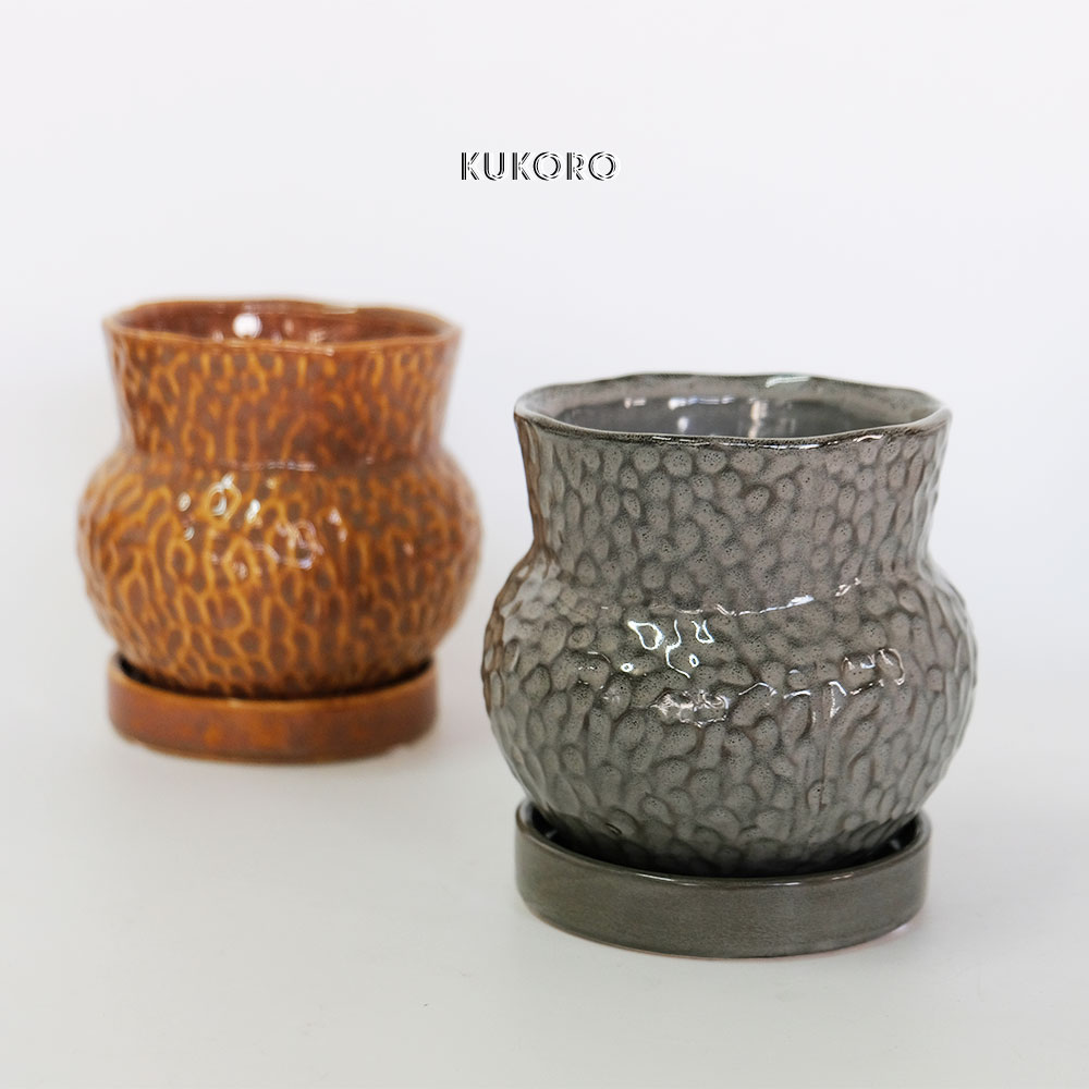 楽天市場】植木鉢 おしゃれ クコロS 陶器鉢 受皿付 径11.5cm 高11.5cm