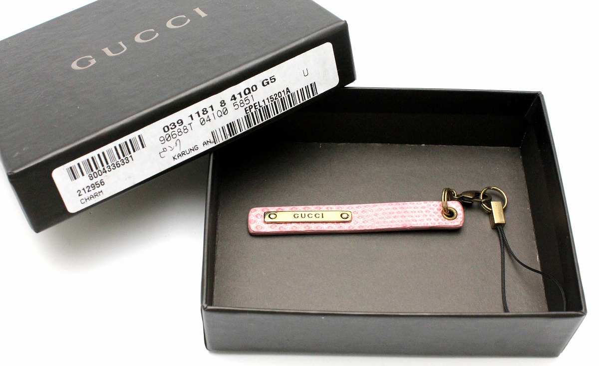 楽天市場】GUCCI グッチ ロゴプレート ストラップ 携帯ストラップ