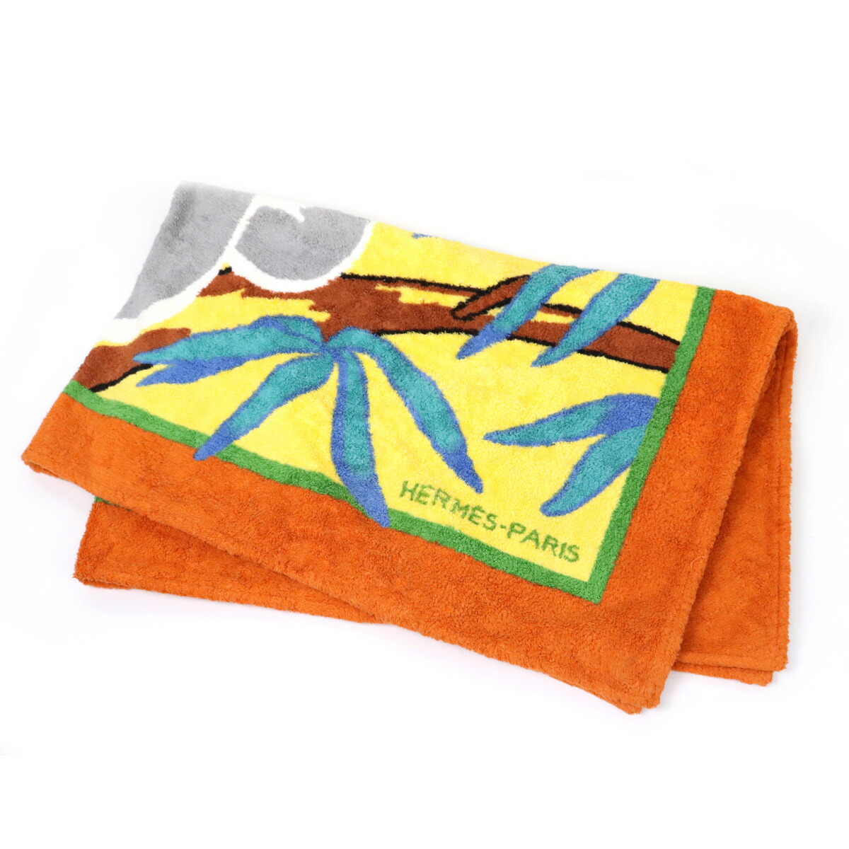 極美品 希少 エルメス ビーチタオル コアラ ラグ バスマット イエロー