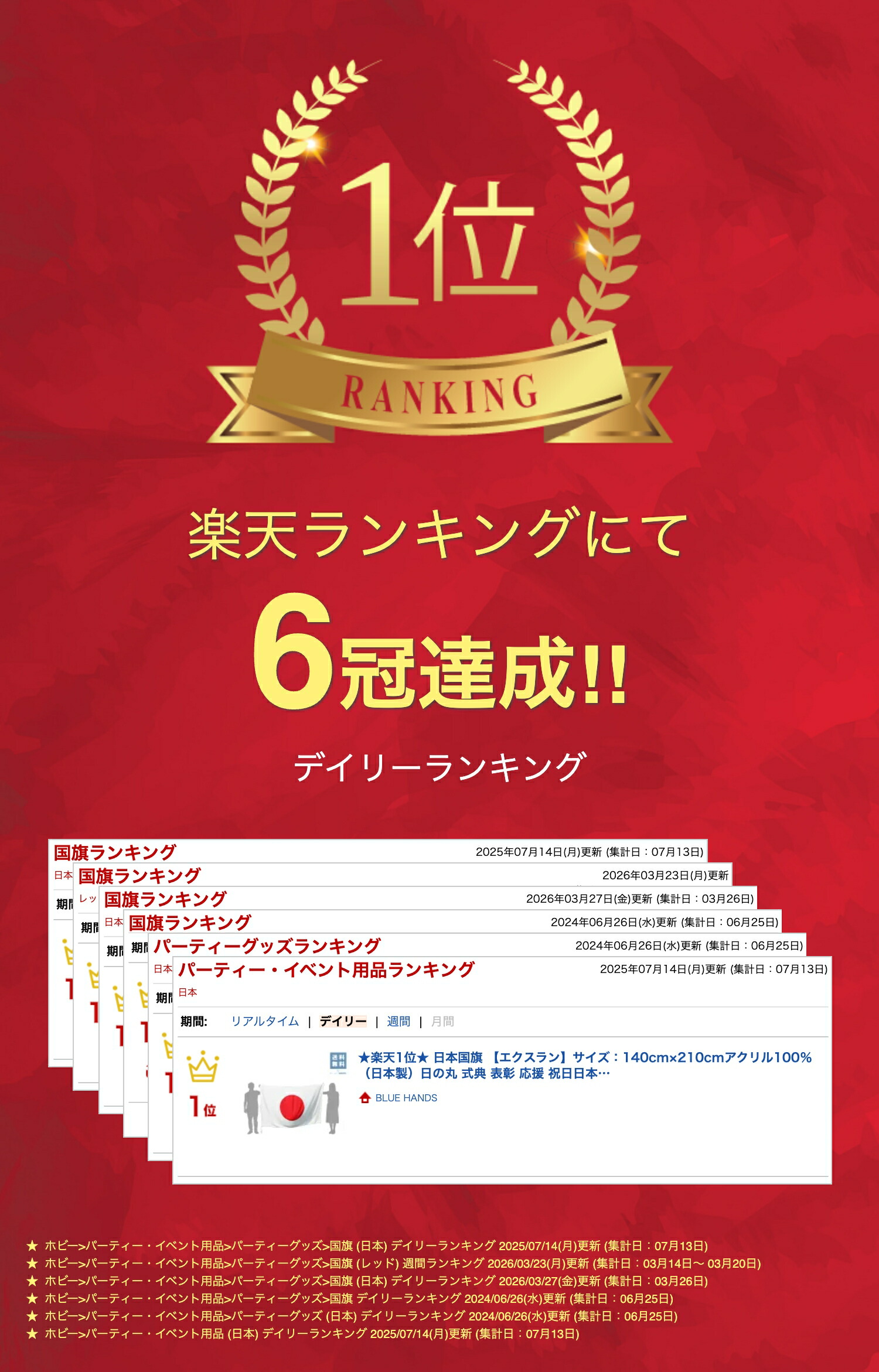 楽天市場】☆楽天1位☆ 日本国旗 【エクスラン】サイズ：140cm