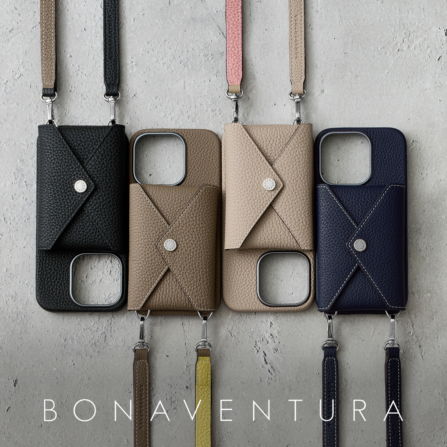 iPhone16シリーズ入荷【BONAVENTURA公式】スナップボタン付き バック