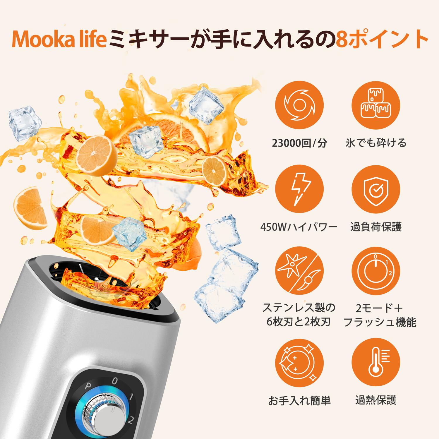 楽天市場】＼☆楽天1位☆コスパ最高／ MOOKA LIFE ジューサーミキサー