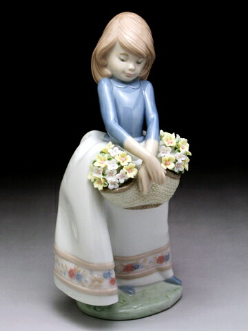 リヤドロ LLADRO 仲良しの2人 陶器人形 花と少女 置物(W) リヤドロ（Lladro リアドロ 陶器人形 置物） 花と少女 仲良しの二人