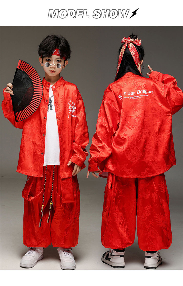 楽天市場】中華風 赤 黒 キッズダンス ヒップホップ 女の子 男の子
