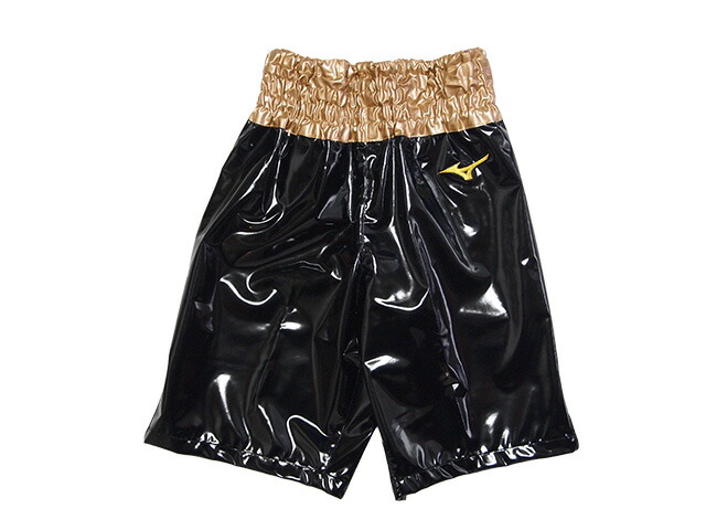 楽天市場】ミズノボクシングトランクス 黒(エナメル）×ゴールド