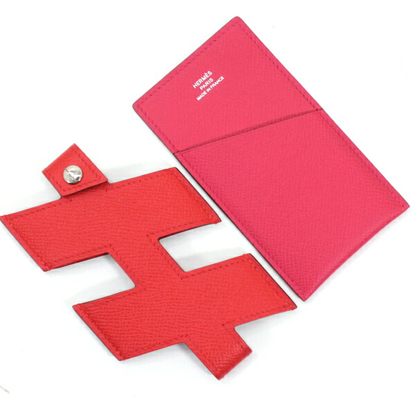 楽天市場】エルメス Hタグ カードケース ルージュクーxローズ