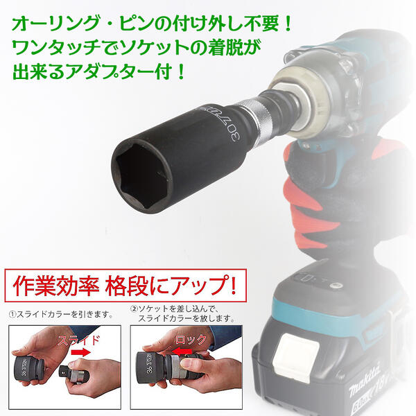 楽天市場】トップ工業 インパクトレンチ用超ロングソケットセット