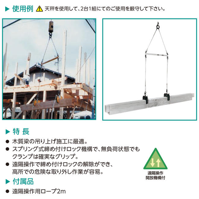 楽天市場】スーパーツール 木質梁専用吊クランプ 2台セット 天秤無し