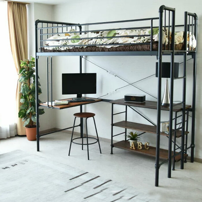 楽天市場】【SS限定!ポイント10倍】ロフトベッド 200cm高 ハイタイプ