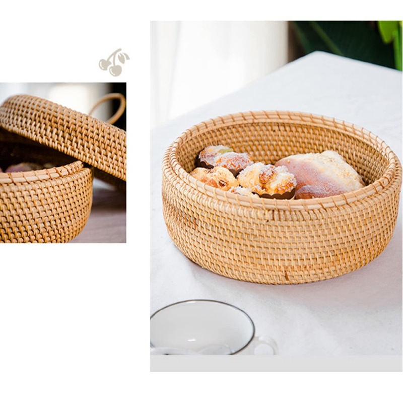 楽天市場】ふた付きかご ラタン 収納バスケット かご ボックス 収納