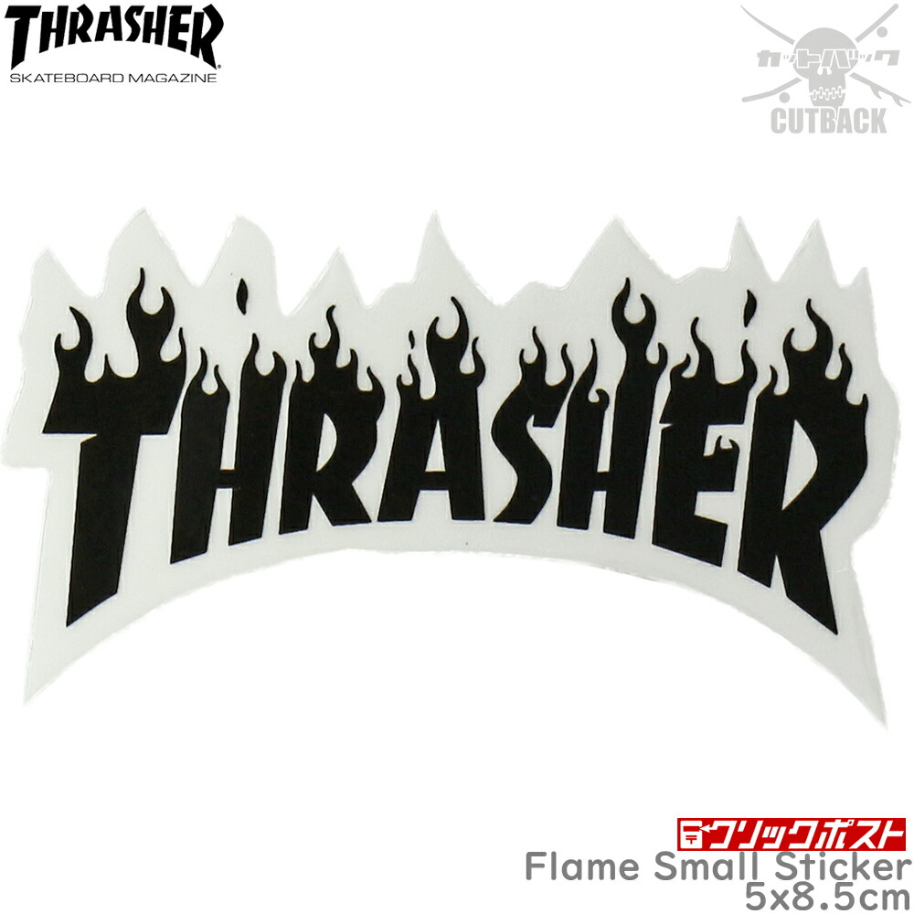 楽天市場】スラッシャー ステッカー フレイム ブラック Thrasher Flame