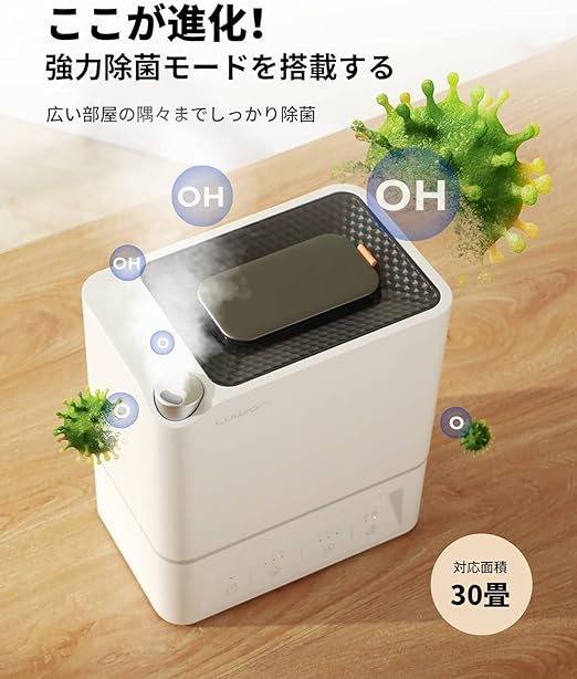 楽天市場】加湿器 卓上 除菌加湿器 第二代 Luwior 電解水除菌 超音波
