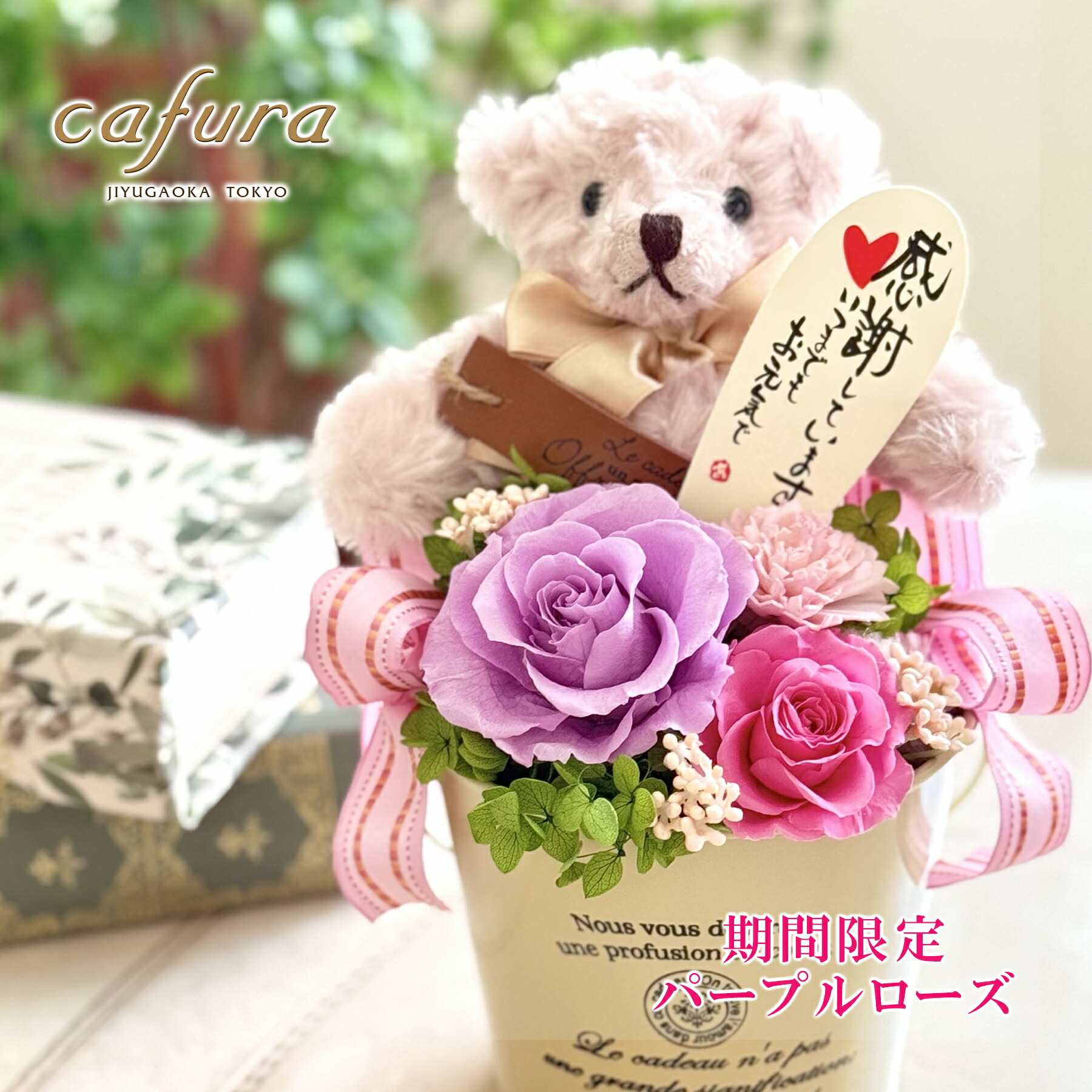 楽天市場】プリザーブドフラワー プレゼント カーネーション くま クマ