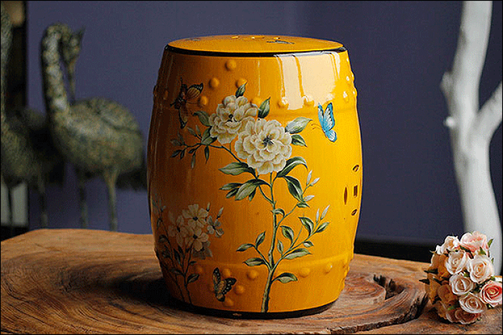 楽天市場】スツール 陶器 花台 椅子 陶器置物 アンティーク アジアン