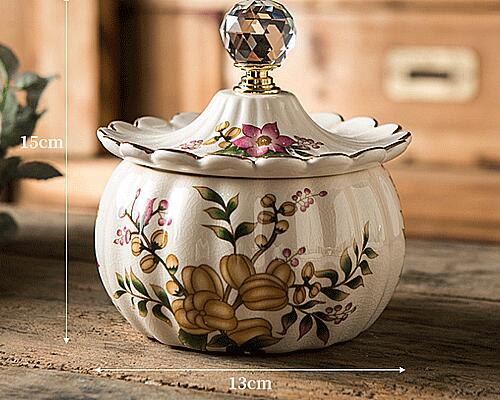 楽天市場】陶器 置物 オブジェ アクセサリーケース 小物入れ 蓋付き