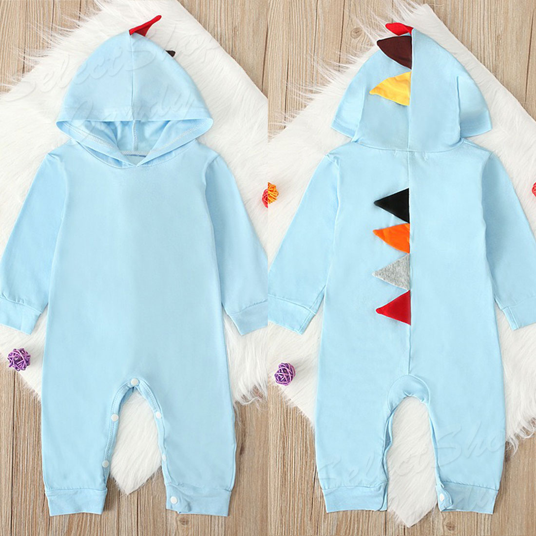 楽天市場】ロンパース ベビー服 カバーオール 恐竜 着ぐるみ 長袖 子供