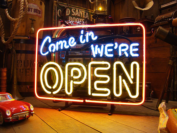 楽天市場】【即納】【在庫あり】Come in WE'RE OPEN ネオン管