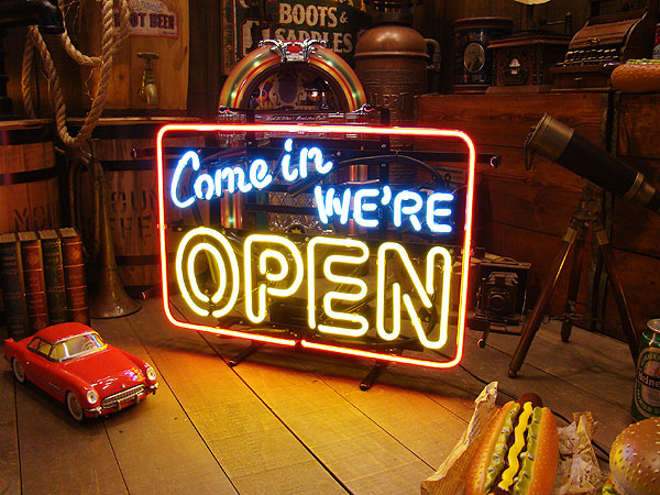 楽天市場】【即納】【在庫あり】Come in WE'RE OPEN ネオン管