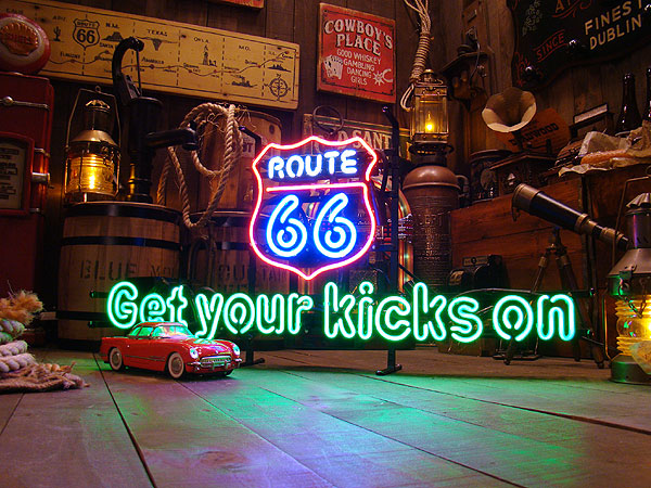 楽天市場】【即納】【在庫あり】Get your kicks on ルート66 ネオン管
