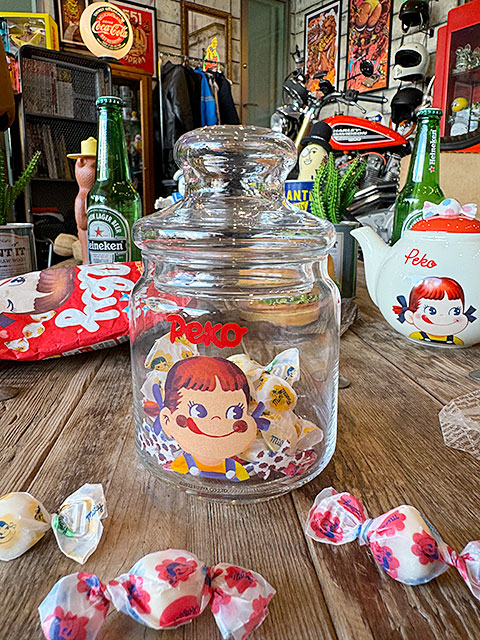 楽天市場】不二家 ペコちゃん キャンディポット 500ml ガラス