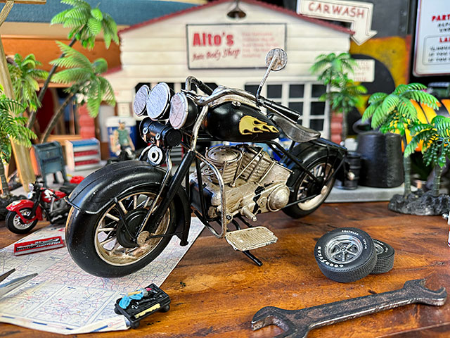 楽天市場】ハーレー ブリキオブジェ （フレイムスパターン/ブラック