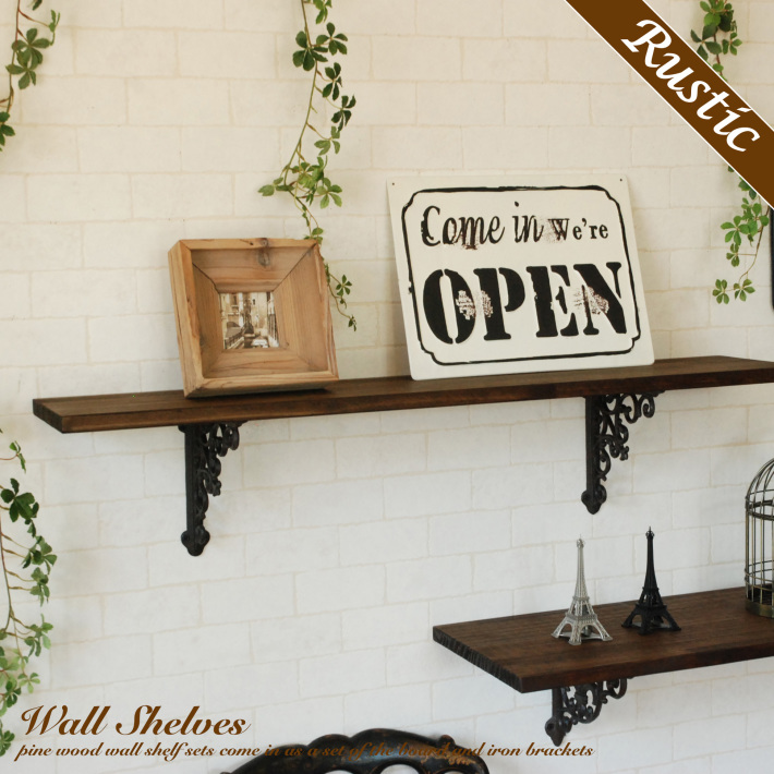 楽天市場】ウォールシェルフ アイアン アンティーク セット ウォール