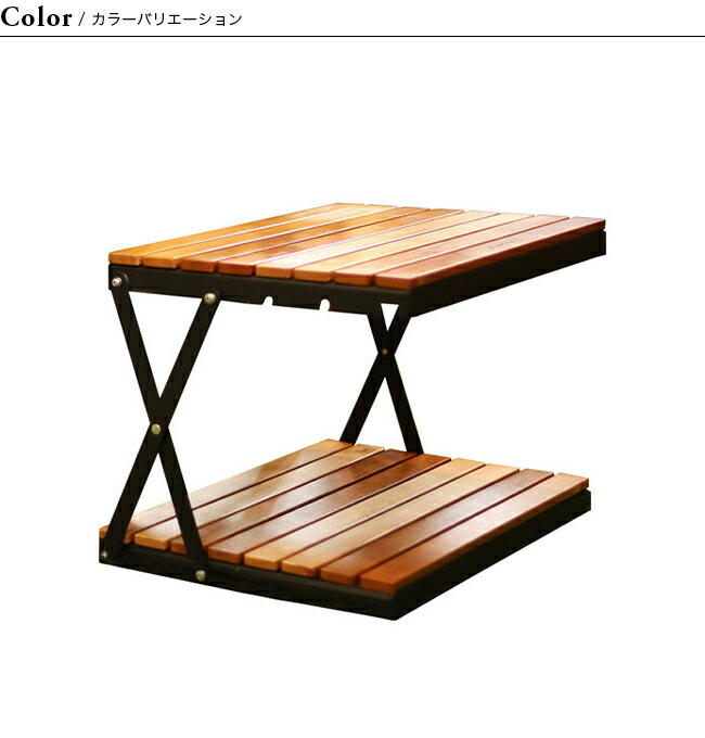 楽天市場】アノバ 2トーンウッドラック2段 ANOBA AN037 棚 ミニ