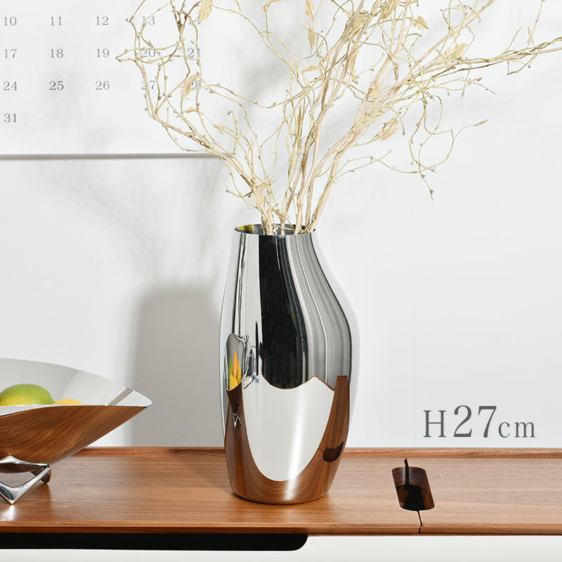 楽天市場】ジョージジェンセン フラワーベース ステンレス H27cm H46cm