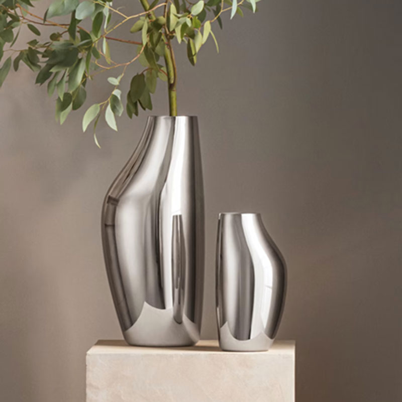 楽天市場】ジョージジェンセン フラワーベース ステンレス H27cm H46cm