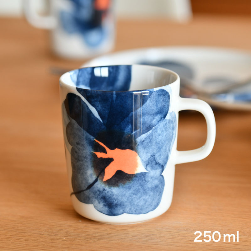 楽天市場】マリメッコ マグカップ 250ml ヴァルシ ダークブルー