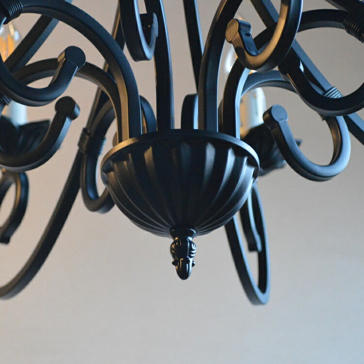 楽天市場】照明 シャンデリア 8灯【リリィ8L】つや消し黒 マット