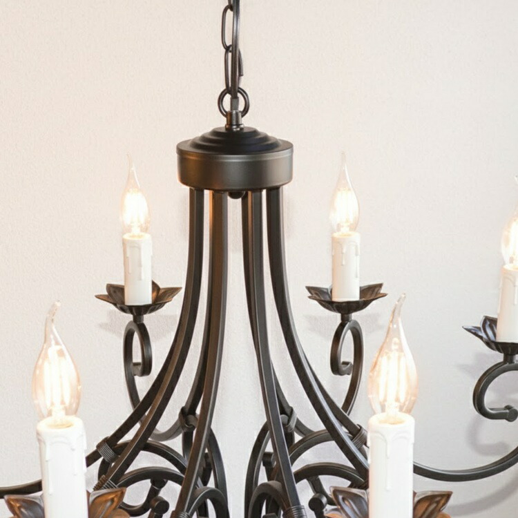 楽天市場】照明 シャンデリア 8灯【リリィ8L】つや消し黒 マット