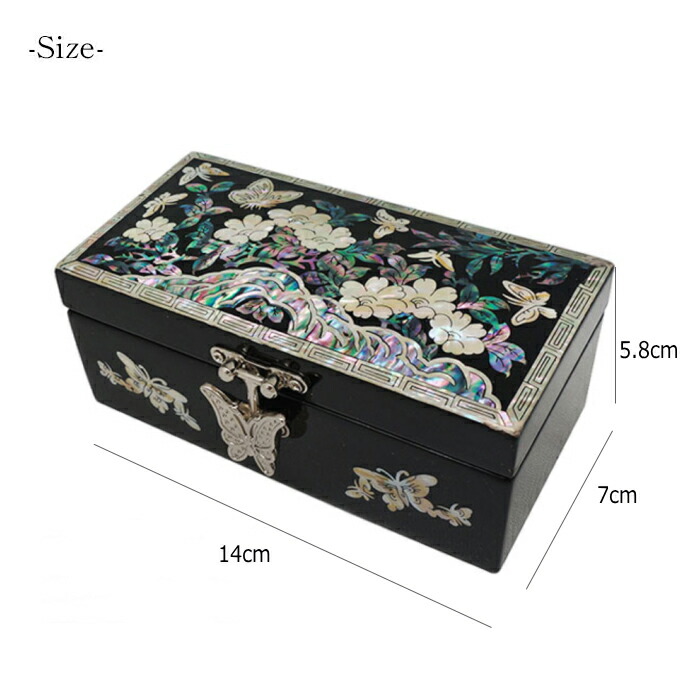 楽天市場】螺鈿の高級ジュエリーボックス・高級螺鈿宝石箱-黒花
