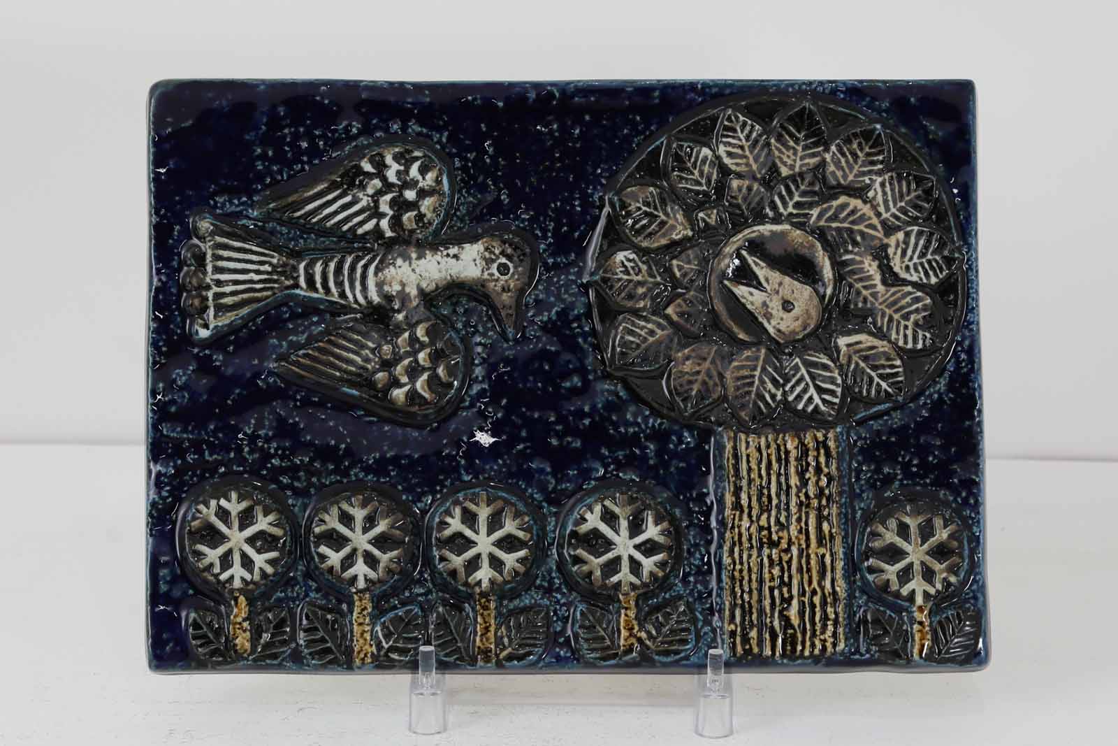 楽天市場】希少 Lisa Larson リサ ラーソン UNIK 陶板 トリ ブルー