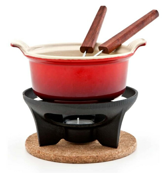 楽天市場】特価 ルクルーゼ ミニ・フォンデュ・セット チェリーレッド