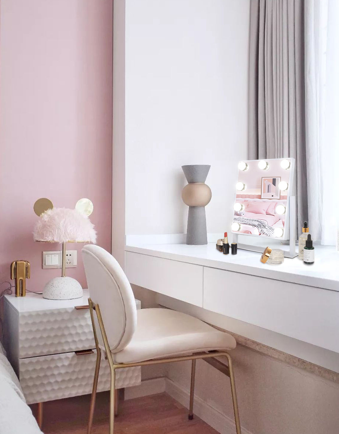 楽天市場】FENCHILIN 一年保証 女優ミラー 卓上 ハリウッドミラー 化粧