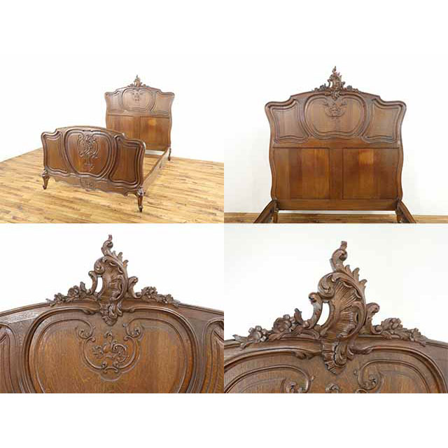 楽天市場】アンティーク ベッドフレーム アンティーク家具 ベッド